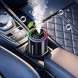 Auto Diffuser Lufterfrischer mit 50ml Parfüm (Ocean), Hält 4-6 Monate, Smart Car Air Fresheners Diffuser mit Sprachaktiviertes Licht, Intelligente 3 Modi, Auto Ein/Aus, 1000mAh Aufladbatterie