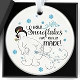 Divertente regalo stravagante decorazione natalizia in ceramica divertente come i fiocchi di neve sono davvero fatti! Miglior regalo per Natale, compleanni, uomini, donne, amici, ornamento natalizio