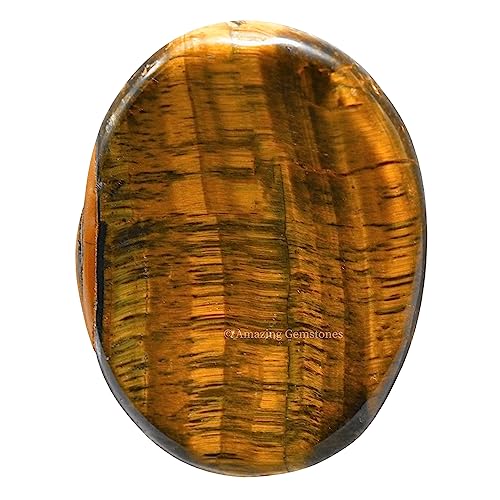 Image of Amazing Gemstone Tiger Eye Worry Stone Crystals and Healing Stones - Worry Stones for Stress Relief Gifts - Piedra Crystal Fidget for Meditation, Relaxation - Unique Stocking Stuffers