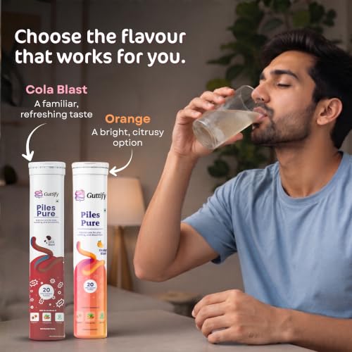 Image of Piles Pure Cola Blast Effervescent Tablets with Nagkesar, Ashwagandha and Moringa for Piles Relief, Hemorrhoid Comfort, Swelling Ease, Gut Calmness and Routine Comfort | 20 Tablets