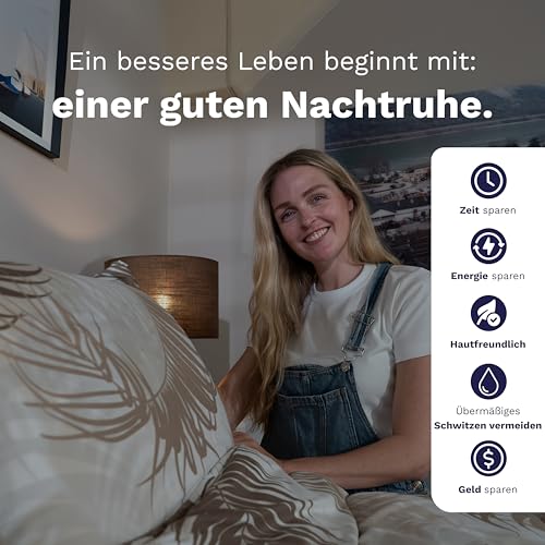 Zelesta Royalbed Bettdecke 240x200 4 Jahreszeiten - Bettwäsche winterdecke und Sommer-Bettdecke warm Duvet - Waschbare bettdecke ohne Bezug - Anti-Allergene Steppdecke (Midnight & Sand Beach)