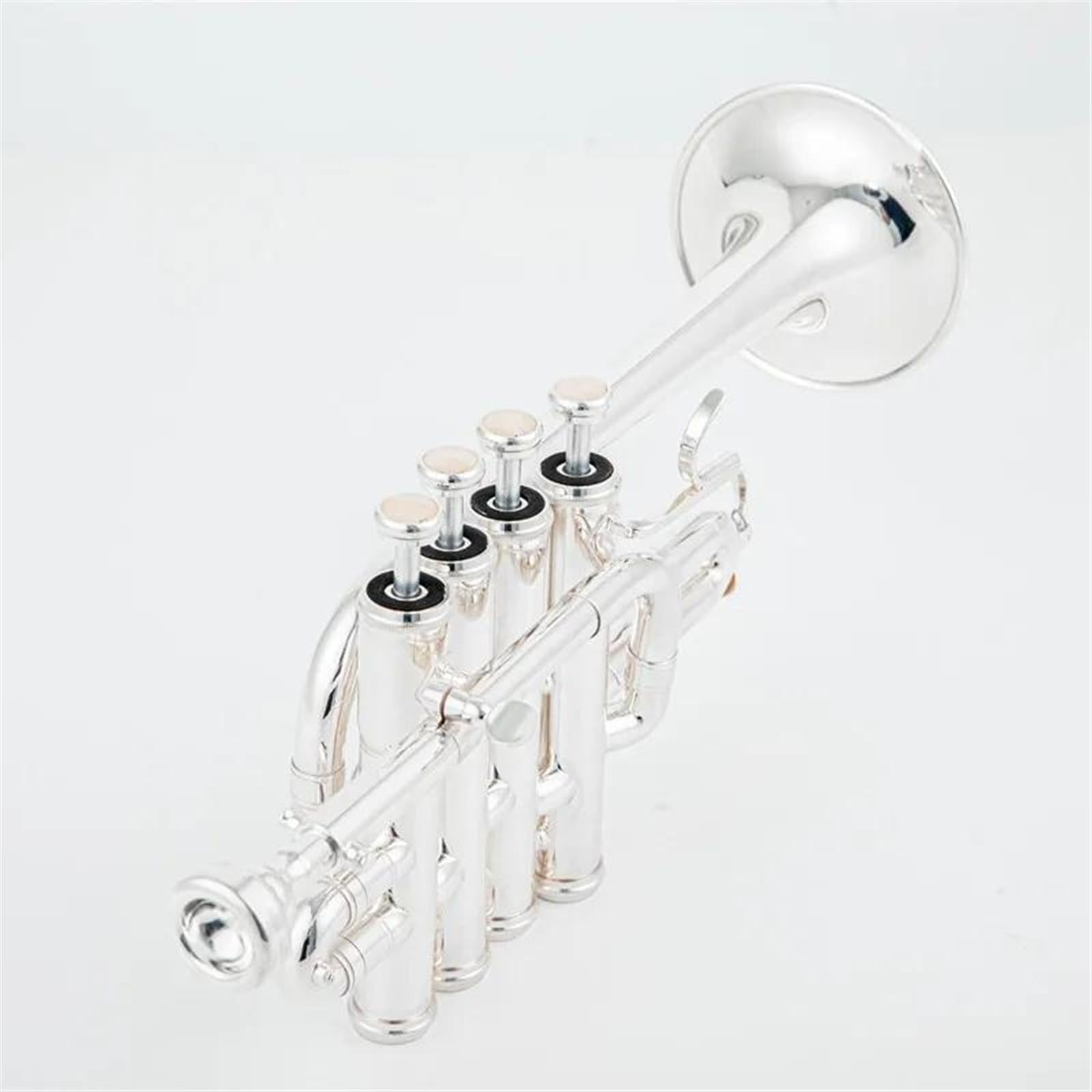 Standard Trompeten Professionelle Hohe Trompete Bb Piccolo Trompete Messing Gold Silber Lack Oberfläche Trompete Monel Kolben(Silver)
