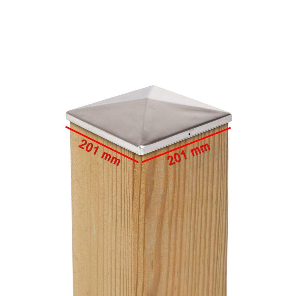 1 x Pyramid Post Cap 201 x 201 mm Stainless Steel