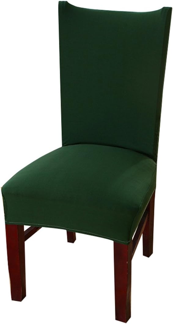 Deisy Dee Stretch Solid Color Chair Covers Removable Washable for Hotel Dining Room Ceremony Chair Slipcovers Pack of 6 C093 (froest Green)