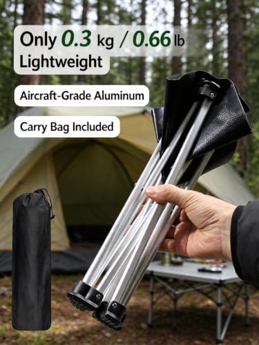 ChayWillow Aluminum Alloy Portable Folding Stool 300lb Capacity | 7075 Aluminum Frame, Waterproof Nylon Seat, Non-Slip Rubber Feet, Includes Carry Pouch, Camping & Hiking Use - image 4