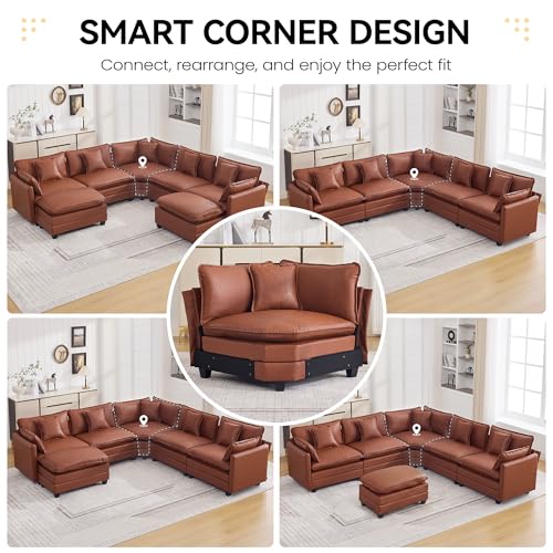 V-Shaped Cloud Leather Sofa