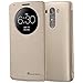 LG G3 Quick Circle Case - GreatShield [SHIFT LX] Slim Leather Flip View Cover with Sleep/Wake Function for LG Optimus G3 (Shine Gold)