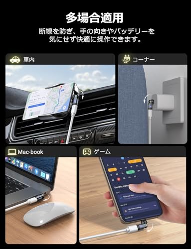 undefined USB-C 変換アダプタ PD240W 540°回転可【2個セット】タイプC 変換アダプタ 急速充電可 データ転送可 片MacBook Pro/Phone15/15 Pro/Galaxy/Google Pixel対応 の商品画像 6