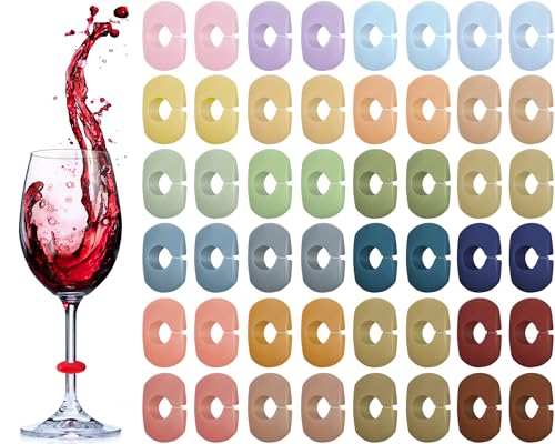 Marqueurs de verre Boao anti-confusion, 24 anneaux silicone cocktail