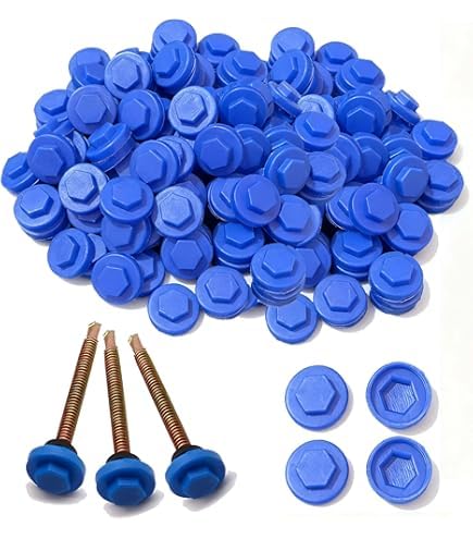 400 Pack Sky Blue Roofing Screw Caps, Plastic Snap-On Cover Caps for Roofing Screws, 19mm Screw Cover Caps for Metal Roofing, Polycarbonate Sheets, PVC Roofing and Outdoor Construction Applications-image-39