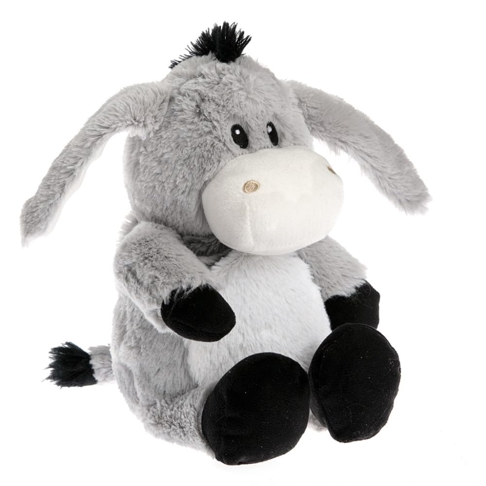 Pelucho - Bouillotte Peluche Ane - Bien-Être, Chaleur et Douceur - Micro-Ondable - Grains de Blé et Fleurs de Lavande - Fabriquée en France