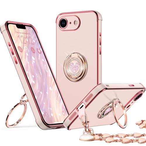 Coque iPhone 16E antichoc rose évitez les chutes avec le support