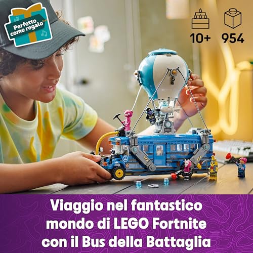 Fortnite Bus della Battaglia Giocattolo - Veicolo da Esposizione dal Videogioco con 9 Minifigure e Accessori - Giochi di Natale - Regalo per Gamer, Bambini, Bambine e Fan da 10 Anni - 77073 - Gadget - Immagine 3