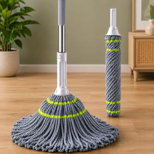Image of QONETIC Microfiber Twist Mop for Floor Cleaning - Squeeze Stick, Durable, Easy to Use Cleaner, Effective Poocha for Hardwood, Tile, and Laminate for Floor Easy to Use (Twist mop - 0316)