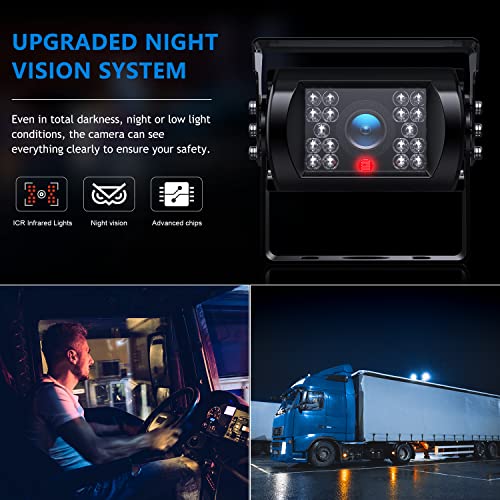 Dvknm Upgrade Dual Backup Camera Monitor Kit 7'' Hd 1080P Ip69 Waterproof Rearview Reversing Rear View Camera Monitor For Truck Trailer Semi-Trailer Box Truck Rv Pickup Truck Easy Installation (Tz102) #TOP3