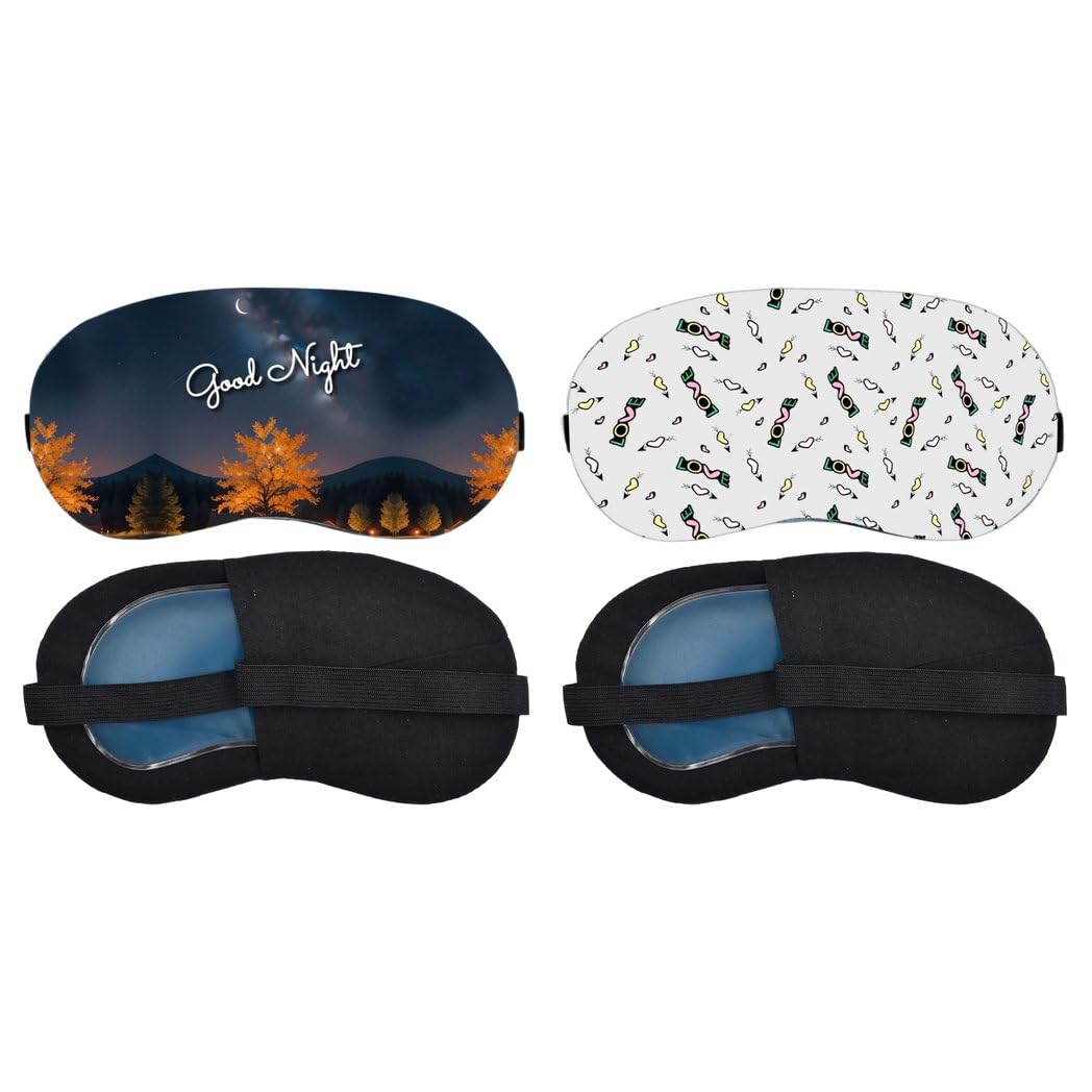 Aoxeria Good Night Autumn Forest, Mini Unicorn Pattern Sleeping Mask Combo, Soft Comfortable Light-Blocking Eye Cover for Women, Men & Kids, Reusable Blindfold for Night Sleep, Nap (Pack of 2)-image-40