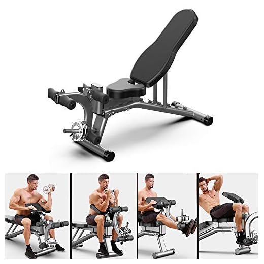 Weight Bench Adjustable ,Flat/Incline/Decline Utility Bench Press,Sit Up Workout with Leg Extension for Home, Gym & Fitness Studio,black(Maximum Load:300lb)
