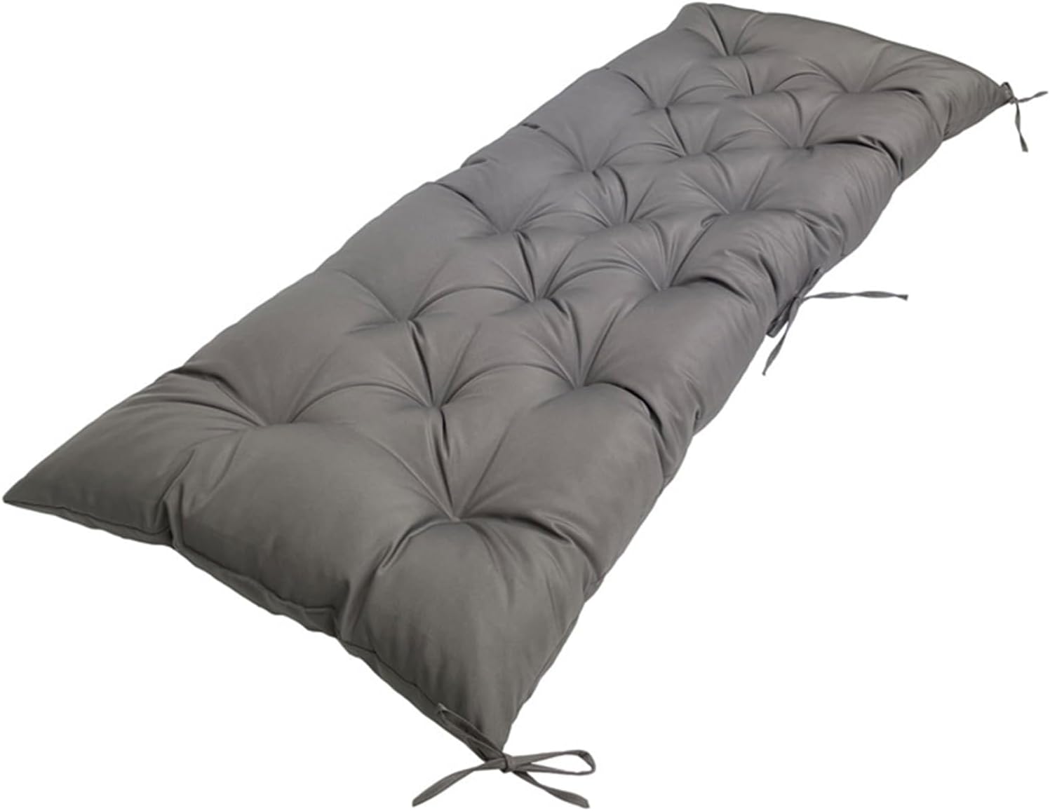 Outdoor Indoor Bench Cushion, Waterproof Swing Chair Seat Cushion, Garden Patio Furniture Chair Pads with Ties, Grey 39"x19"x3"