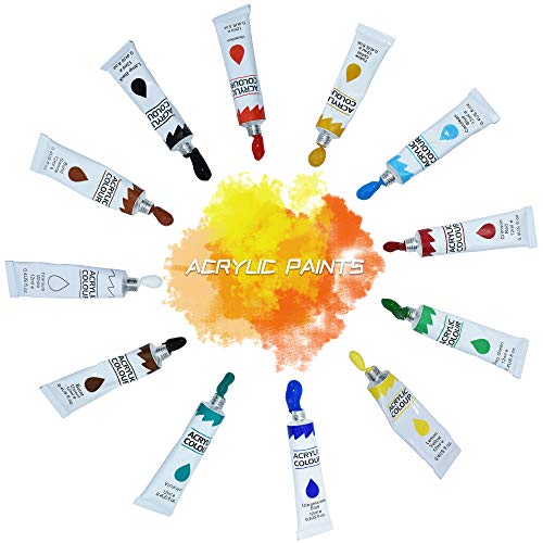 NIECHO Conjunto de pintura acrílica para crianças/iniciantes – Kit de pintura artística com 28 peças