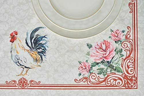 Maison d' Hermine Campagne 100% Cotton Tablecloth Kitchen Dining Table Cloth for Rectangle Tables Farmhouse Tabletop Cover for Parties, Wedding Use Spring/Summer (140cm x 180cm)