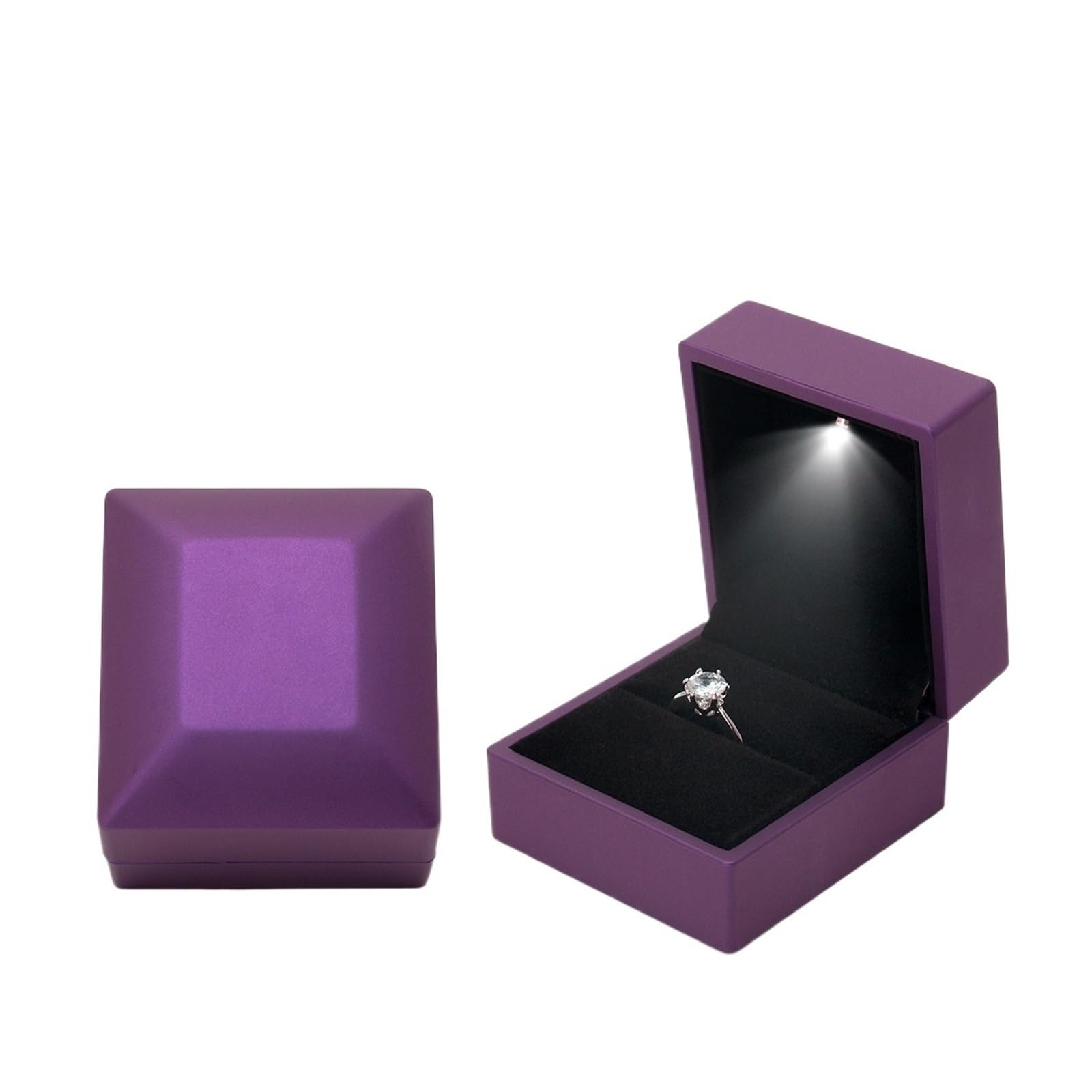 WWYYZAYC Ring Box Engagement Proposal Wedding Red Wine Case For Valentine's Day Anniversary(PURPLE)