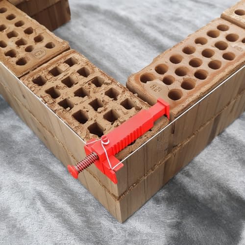 2 Pcs Adjustable Brick Liner Tools con abrazadera de resorte, bloques antideslizantes de alta resistencia para mampostería, rango de 3.5-4.7 pulgadas, perfecto para construcción miniatura 4