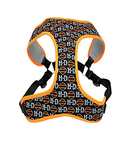 Harley-Davidson HD with B&S Fashion Mesh Orange Pet Harness -MD
