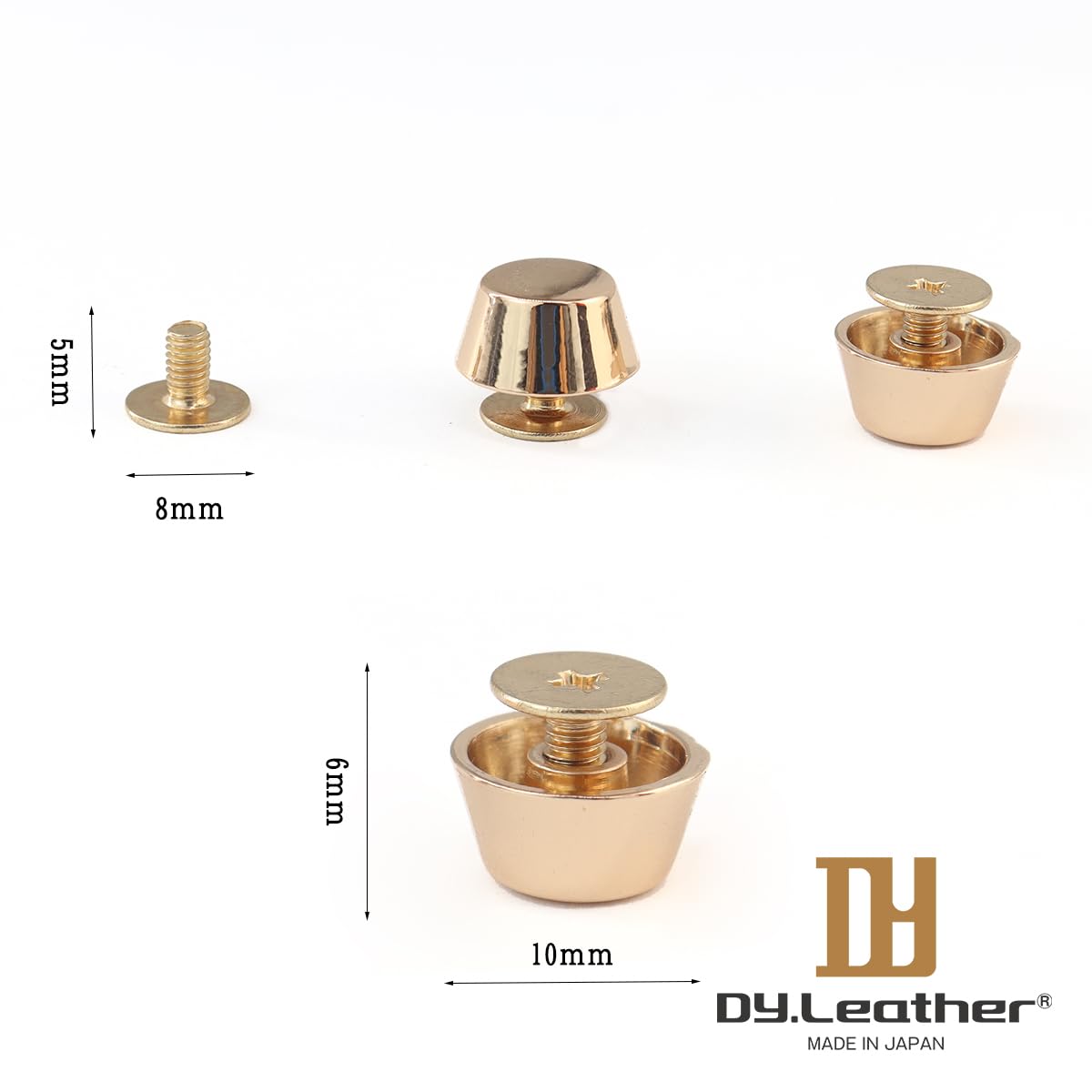 Amazon.co.jp: [DY.Leather] 底鋲 台型【ゴールド|W10mm×H6.5mm|4個