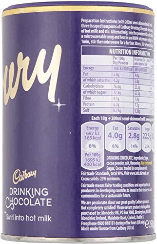 Cadbury Drinking Chocolate, 250g, perfect voor elk moment van de dag - Afbeelding 3