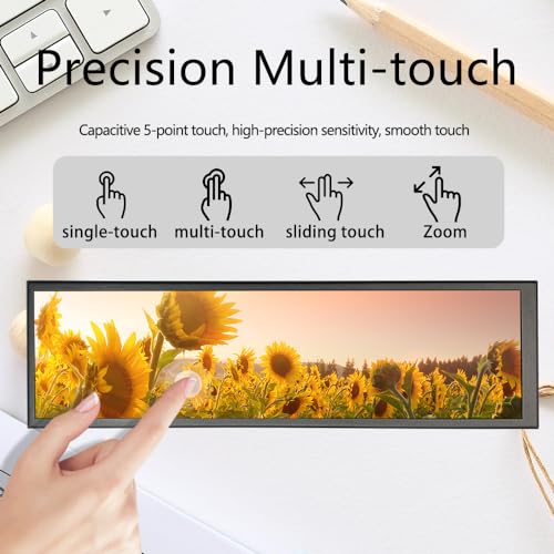 Image of Portable Bar Sub Monitor 7.9 inch Touchscreen LCD IPS 400x1280 mini HDMI USB Long Strip Screen CPU GPU Case Aida64 External Display