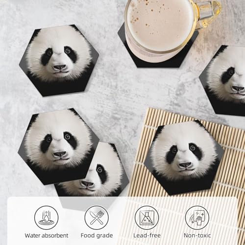 Dessous de verre panda en céramique avec support, idée cadeau déco maison originale