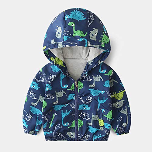 image for IWEMEK Toddler Baby Boys Girls Cartoon Dinosaur Print Hooded Jacket Lo