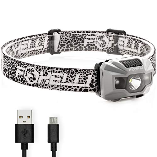 Foxelli USB Rechargeable Headlamp Flashlight - 180 Lumen, up to 40 Hours of