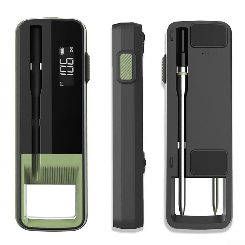 Termometro per grill, portata 100 m, sonda per carne wireless, da -30 °C a 300 °C, lettura rapida in 3 secondi, controllo tramite app intelligente per barbecue all'aperto (doppio)