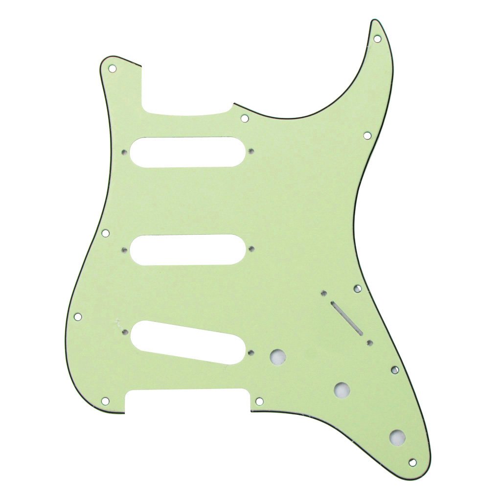 FLEOR 11 Hole SSS Pickguard Scratchplate for USA/Mexican Made Standard Modern ST Style Electric Guitar Replacement,Mint Green 3ply - Image 3