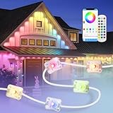 Permanent Outdoor Lights for House, 150FT Smart RGB Christmas Outdoor Lights with Remote APP Control, DIY LED Scenes Modes for Christmas, House Roof Decor,Party