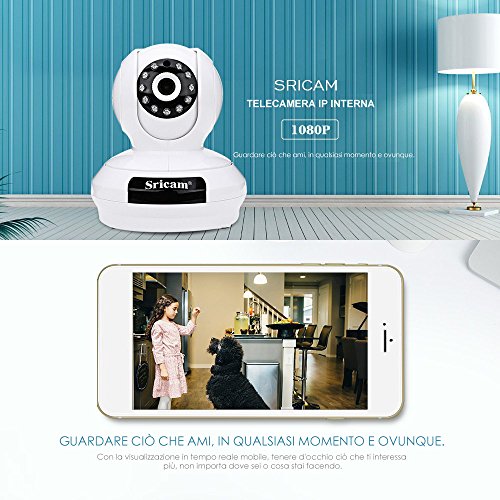 Sricam Telecamera di Sorveglianza IP Camera 2MP HD...