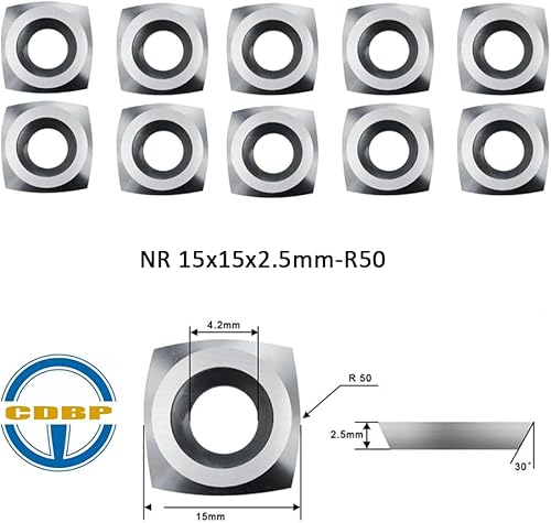 Miniatura 7 de Woodturning NA 16 × 0.118 in-30  cortador de inserción de carburo redondo cuchillas de repuesto de ángulo de rastrillo negativo para herramientas de