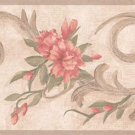 Bordure papier peint damassé pour un salon ou une chambre cocooning