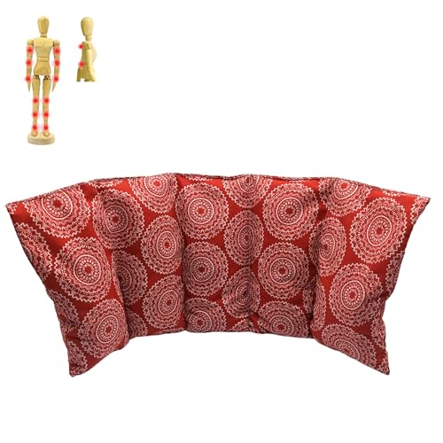 Saco térmico “MANDALAS ROJO” – 50 X 20 cm (XL) – relleno con 800gr de huesos de cereza -...