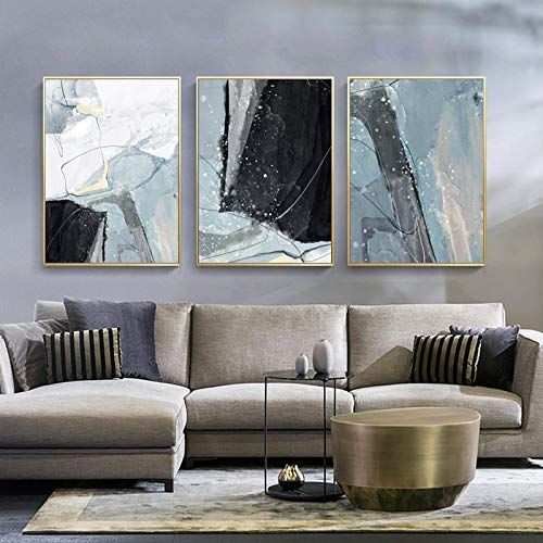 Peintures impressions sur toile marbre bleu abstrait KEBIA de haute qualite