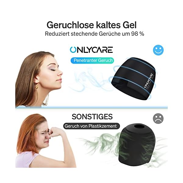 ONLYCARE Migräne Maske Migräne Mütze Migräne Relief Cap, Headache Relief Hat Kühlmaske Kühlmütze Kopfschmerzen Maske Kühlhaube Migräne Kappe Kühlpads Gel zur Linderung von Migräne/Kopfschmerzen – Bild 4