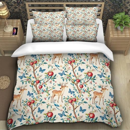 Parure de lit cerf 140x200cm avec housse de couette imprimée 3D