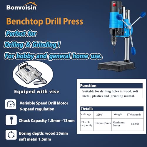 Perceuse à Colonne 1200W Bonvoisin pour Réussir vos Perçages Droits - 4