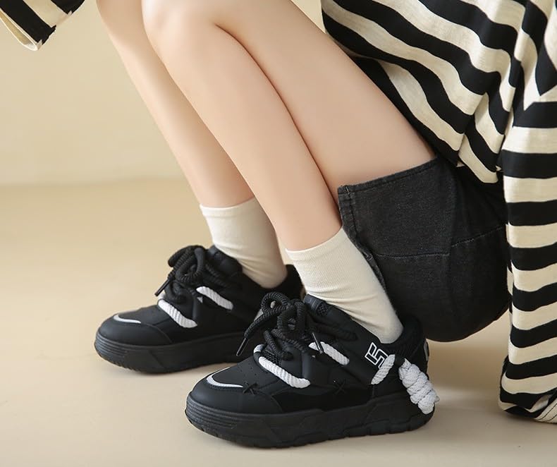 Y2K Walking Cute Sneakers for Women Thick Sole Walking Shoes Flat Platform Chunky Kawaii Style4