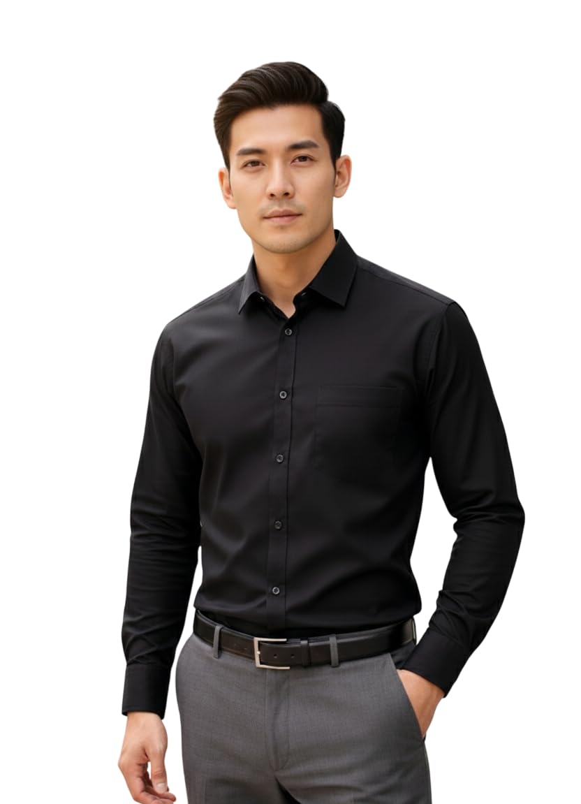 Tagas Camicia da uomo Everday Regular Fit tinta unita | ricco di cotone | Camicia casual da uomo in twill di cotone lavato - vestibilità regolare | (disponibile in taglie forti)