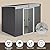 Gizoon 7.4'x5.3' Outdoor Storage Shed Metal Garden Shed with Sliding Lockable Doors, Versatile Tool Bike Shed with Transparent Panel Windows, Outdoor Storage Clearance for Backyard, Patio, Dark Gray