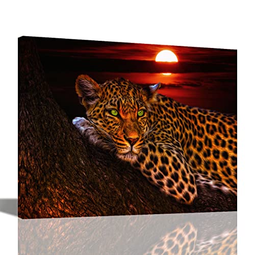 Black Golden Animals Wall Art Bathroom Decor Attractive Leopard Office Wall Decor Luxury Artwork For Living Room Home Decorations Ready To Hang - 16''X12'', 1 Piece, King Of Leopard #TOP2