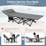 Mopaicot Camping Cot, Folding Bed for Adults with Mattress and Pillow - Image 2