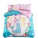 Svetanya Cartoon Mermaid Duvet Cover Set Flat Sheet Pillow Cases 400TC 100% Soft Cotton Fabric Queen Size 200x230cm Bedding Sets